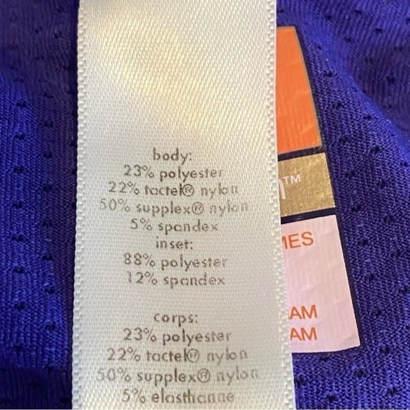 Lucy Tech Striped Ruched Top Womens Medium M Thumb Hole Pullover Crew Shirt - Picture 6 of 9